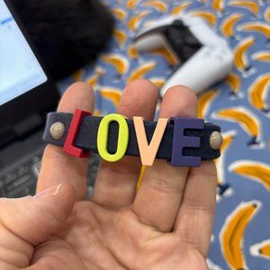 BCBG Generation LOVE spellout snap bracelet Pride Colors RARE